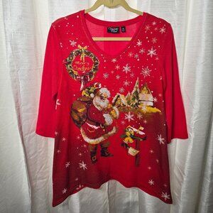 Onque Casual Christmas Top Women's Size Medium